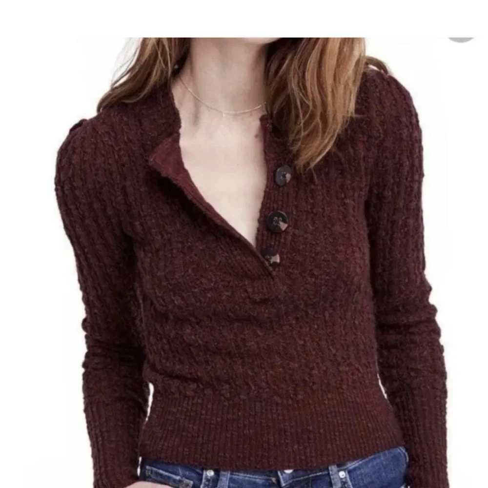 Free People brown Textured Knit Sweater - Picture 1 of 8